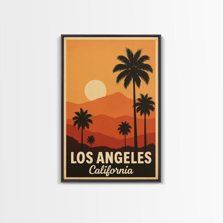 Los Angeles Travel Poster, Canvas Print, Mid Century City Wall Art, Los Angeles City Art, Retro Travel Print, Fine Art Print, Wall Art