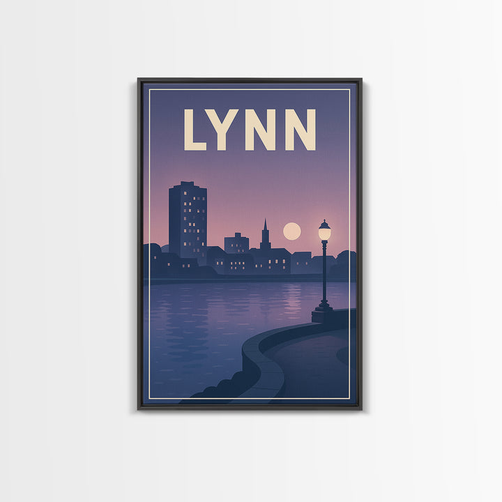 Lynn Travel Poster, Canvas Print, Mid Century City Wall Art, Lynn Poster Print, City Art Print, Vintage Travel Print, Travel Art Print
