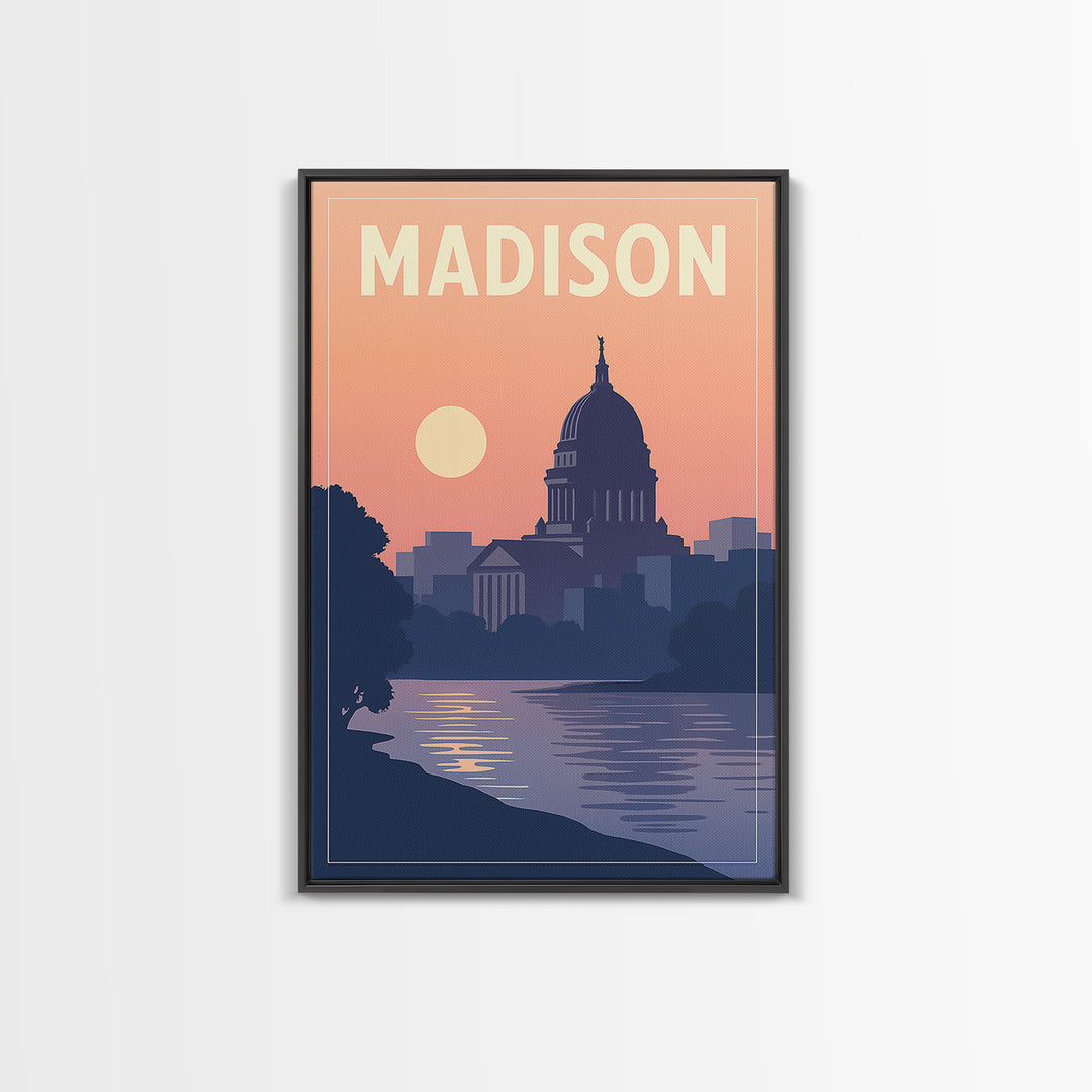 Madison Travel Poster, Canvas Print, Classic Travel Poster Art, Madison Art Print, City Art Print, Travel Art Print, Home Office Decor
