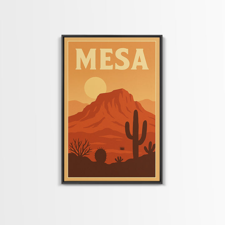 Mesa Travel Poster, Canvas Print, Classic Travel Poster Art, Mesa City Art, City Art Print, Travel Art Print, Travel Poster Art