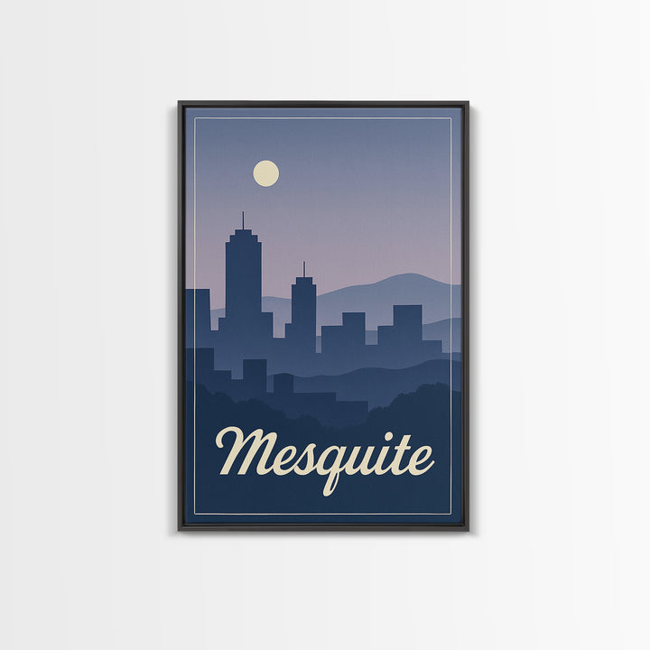 Mesquite Travel Poster, Framed Canvas Print, Mid Century City Wall Art, Mesquite Poster Print, Travel Poster Set, Home Office Decor