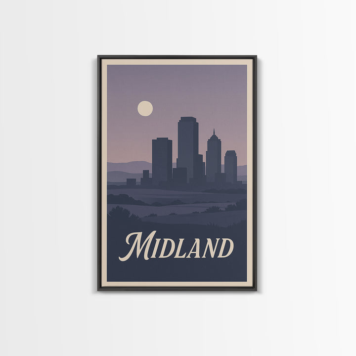 Midland Travel Poster, Canvas Print, Vintage Travel Poster Art, Midland Wall Art, Retro Travel Print, Travel Poster Art, Vintage City Art
