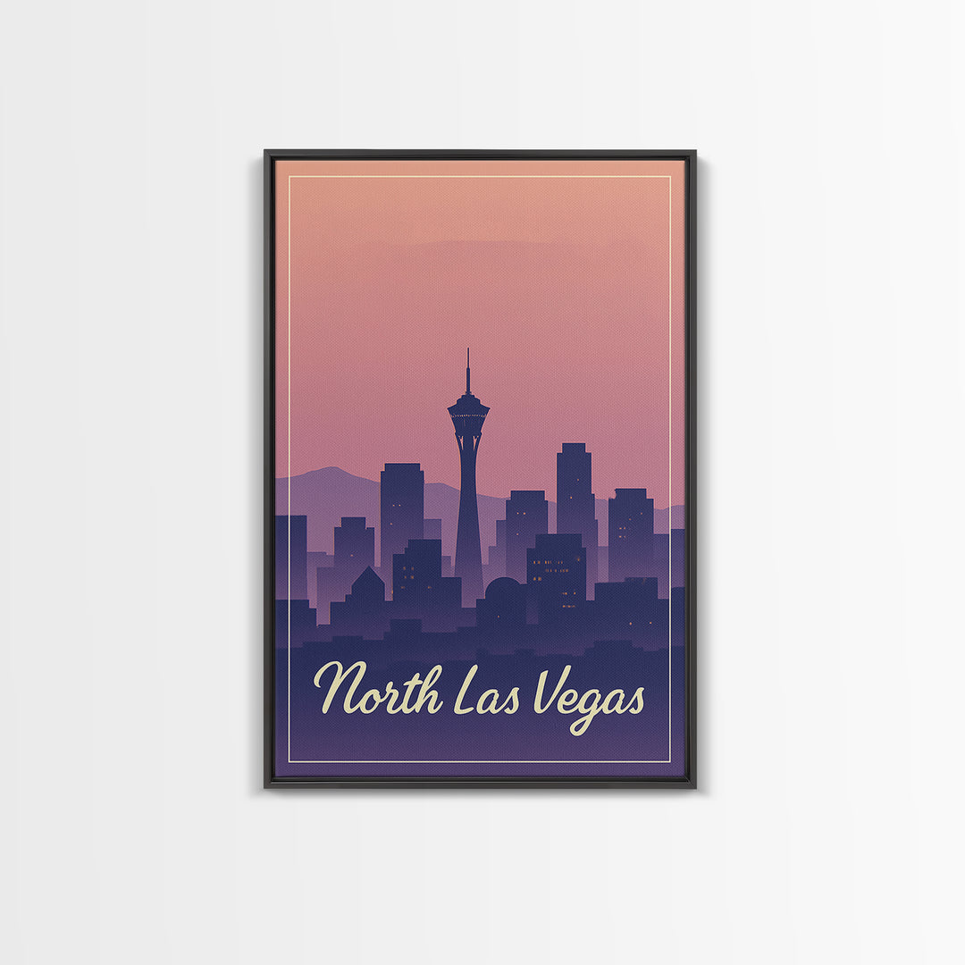 North Las Vegas Travel Poster, Canvas Print, Classic Travel Poster Art, North Las Vegas Art Print, Vintage City Poster, Travel Art Print