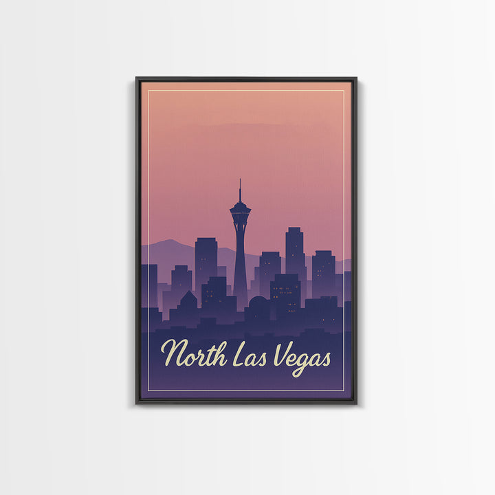 North Las Vegas Travel Poster, Canvas Print, Classic Travel Poster Art, North Las Vegas Art Print, Vintage City Poster, Travel Art Print