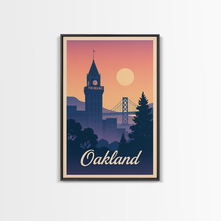Oakland Travel Poster, Canvas Print, Classic Travel Poster Art, Oakland Poster Print, Travel Poster Set, Retro Travel Print, Retro Poster
