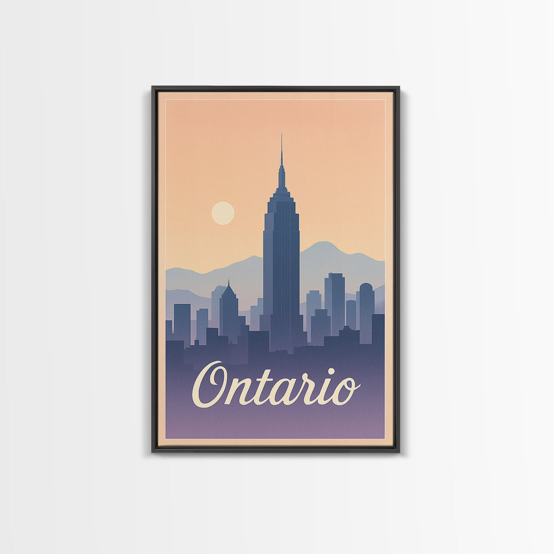 Ontario Travel Poster, Framed Canvas Print, Classic Travel Poster Art, Ontario Wall Art, Vintage City Poster, Gift For Travelers