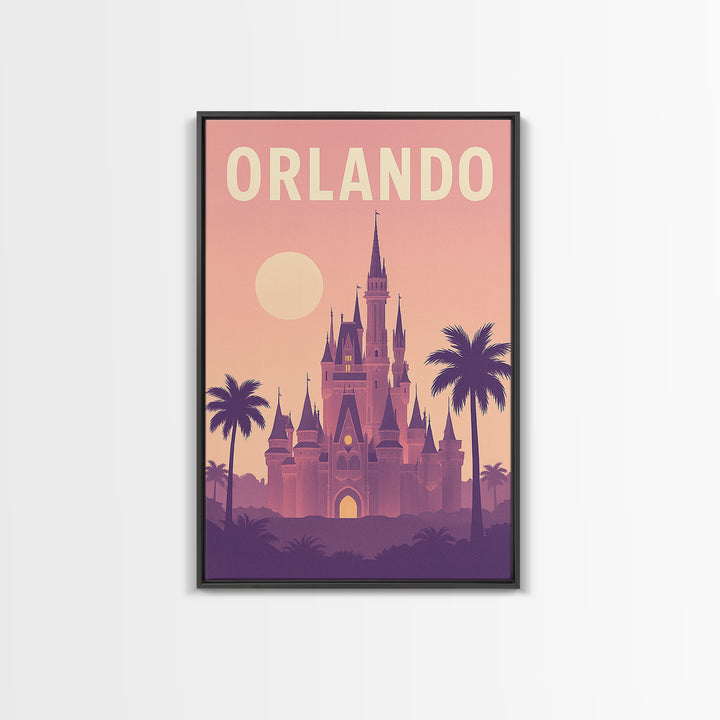Orlando Florida Travel Poster, Canvas Print, Classic Travel Poster Art, Orlando City Art, City Art Print, Travel Wall Decor, Travel Print