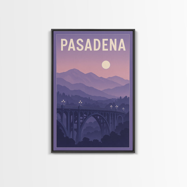 Pasadena California Travel Poster, Canvas Print, Mid Century City Wall Art, Pasadena City Art, Travel Print, Vintage City Poster, Wall Art