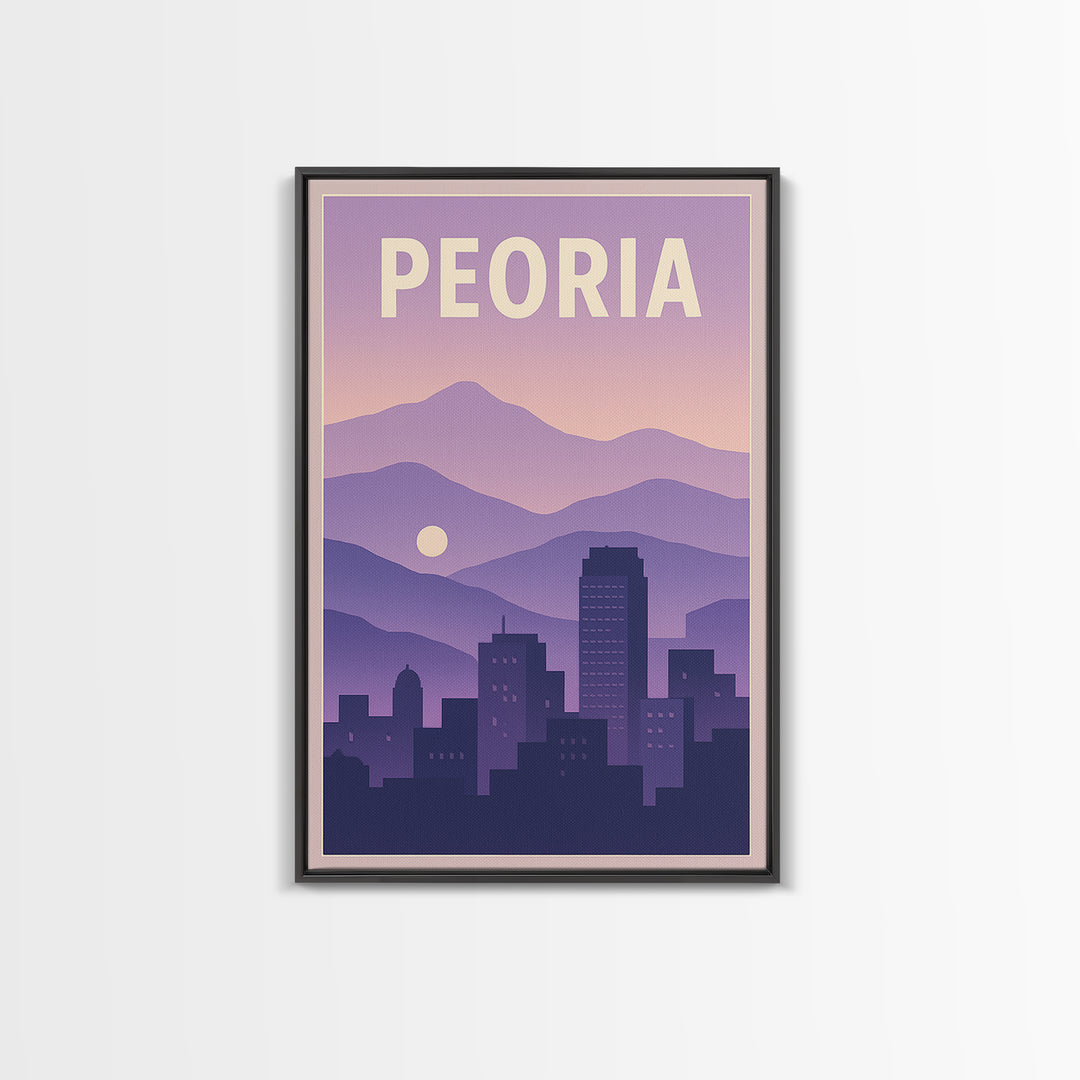 Peoria Arizona Travel Poster, Canvas Print, Vintage Travel Poster Art, Peoria Poster Print, Travel Art Print, Wall Art, Poster Art