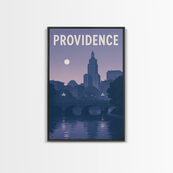 Providence Rhode Island Travel Poster, Canvas Print, Classic Poster Art, Providence Travel Art, Retro Travel Print, Gift For Travelers