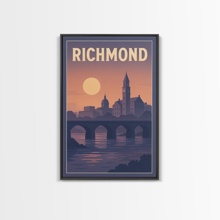 Richmond Travel Poster, Canvas Print, Classic Travel Poster Art, Richmond Travel Art, Modern Wall Decor, Living Room Wall Art, Design 2