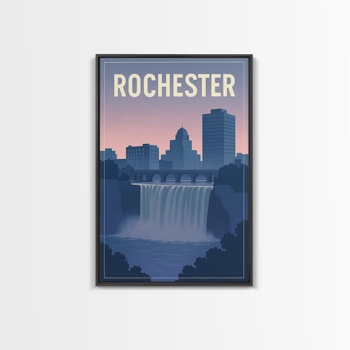 Rochester New York Travel Poster, Canvas Print, Mid Century City Wall Art, Rochester Wall Art, Vintage City Poster, Vintage Travel Art