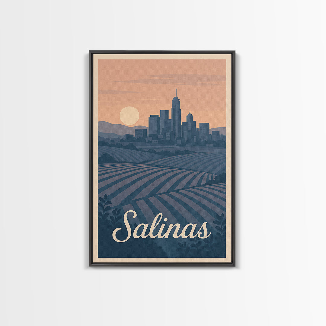 Salinas Travel Poster, Framed Canvas Print, Vintage Travel Poster Art, Salinas Wall Art, Travel Poster Art, Travel Poster Set, Wall Art