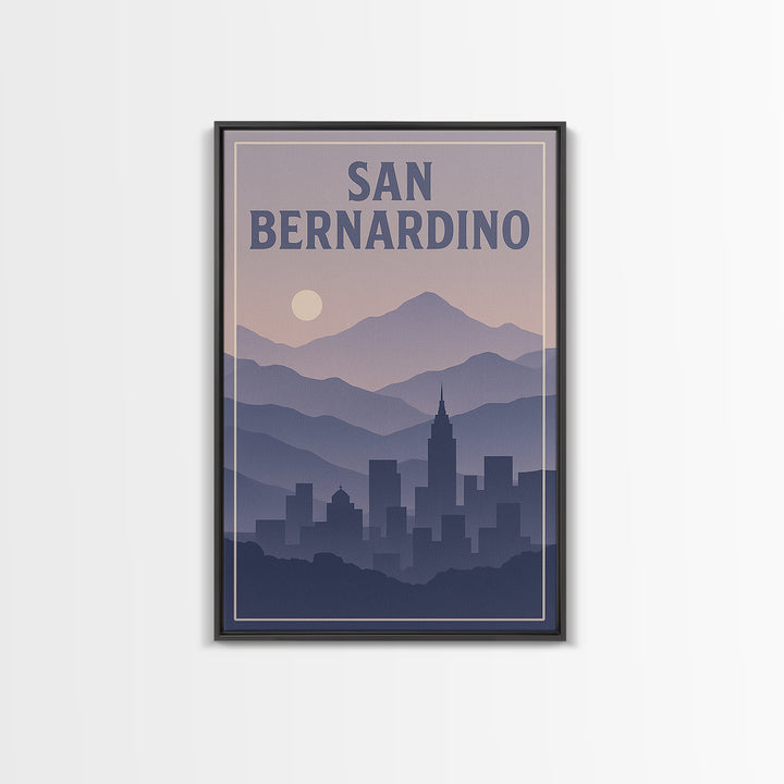 San Bernardino California Travel Poster, Canvas Print, Mid Century City Wall Art, San Bernardino Travel Art, Modern Wall Decor, Wall Art