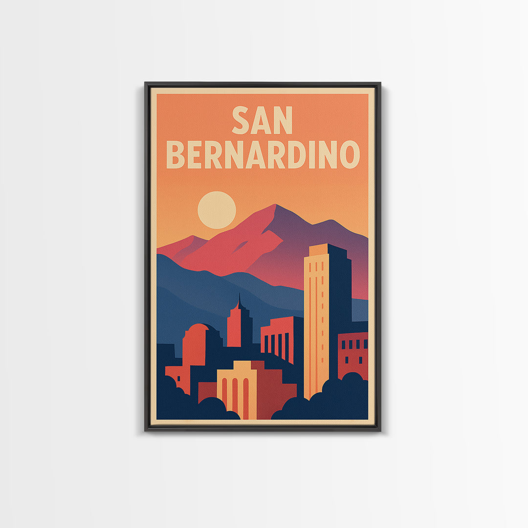 San Bernardino Travel Poster, Canvas Print, Classic Travel Poster Art, San Bernardino Poster Print, Travel Poster Art, Wanderlust Decor