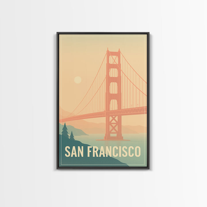 San Francisco Travel Poster, Canvas Print, Vintage Travel Poster Art, San Francisco Travel Art, City Art Print, Travel Wall Art