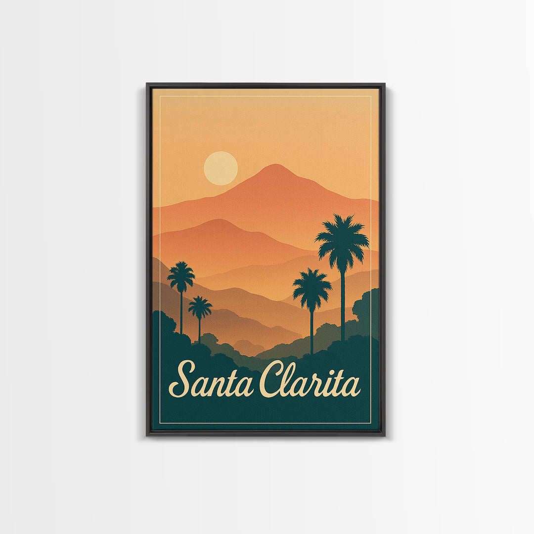 Santa Clarita California Travel Poster, Canvas Print, Classic Travel Poster Art, Santa Clarita Wall Art, Modern Wall Decor, Wall Decor