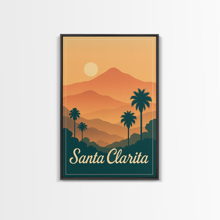Santa Clarita California Travel Poster, Canvas Print, Classic Travel Poster Art, Santa Clarita Wall Art, Modern Wall Decor, Wall Decor