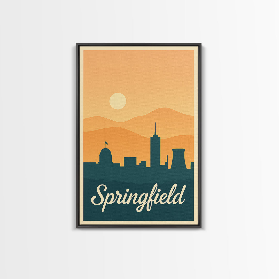 Springfield Missouri Travel Poster, Framed Canvas Print, Vintage Travel Poster Art, Springfield Wall Art, Gift For Travelers, Fine Art Print
