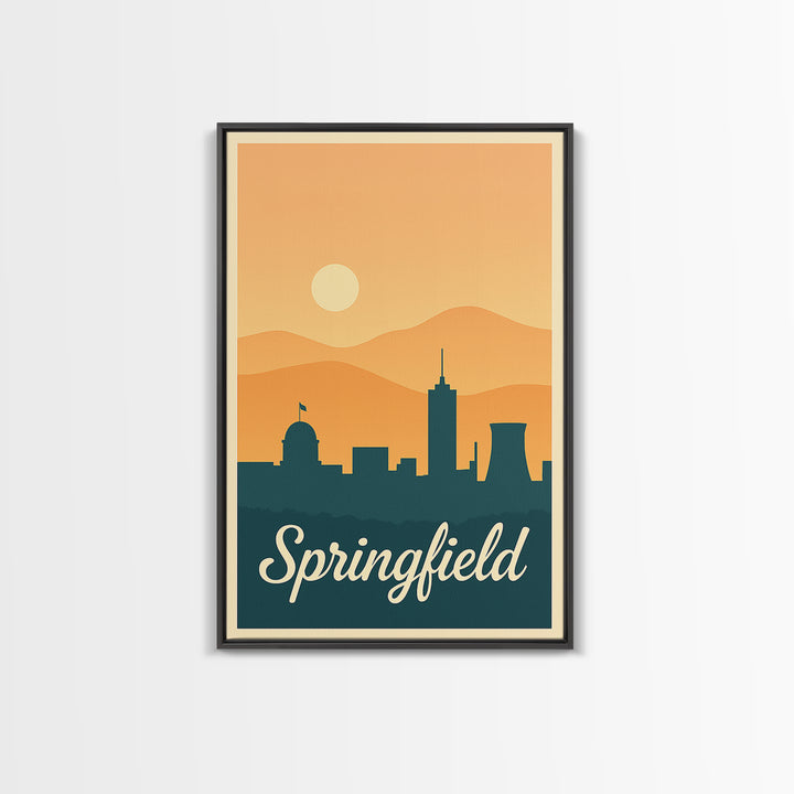 Springfield Missouri Travel Poster, Framed Canvas Print, Vintage Travel Poster Art, Springfield Wall Art, Gift For Travelers, Fine Art Print
