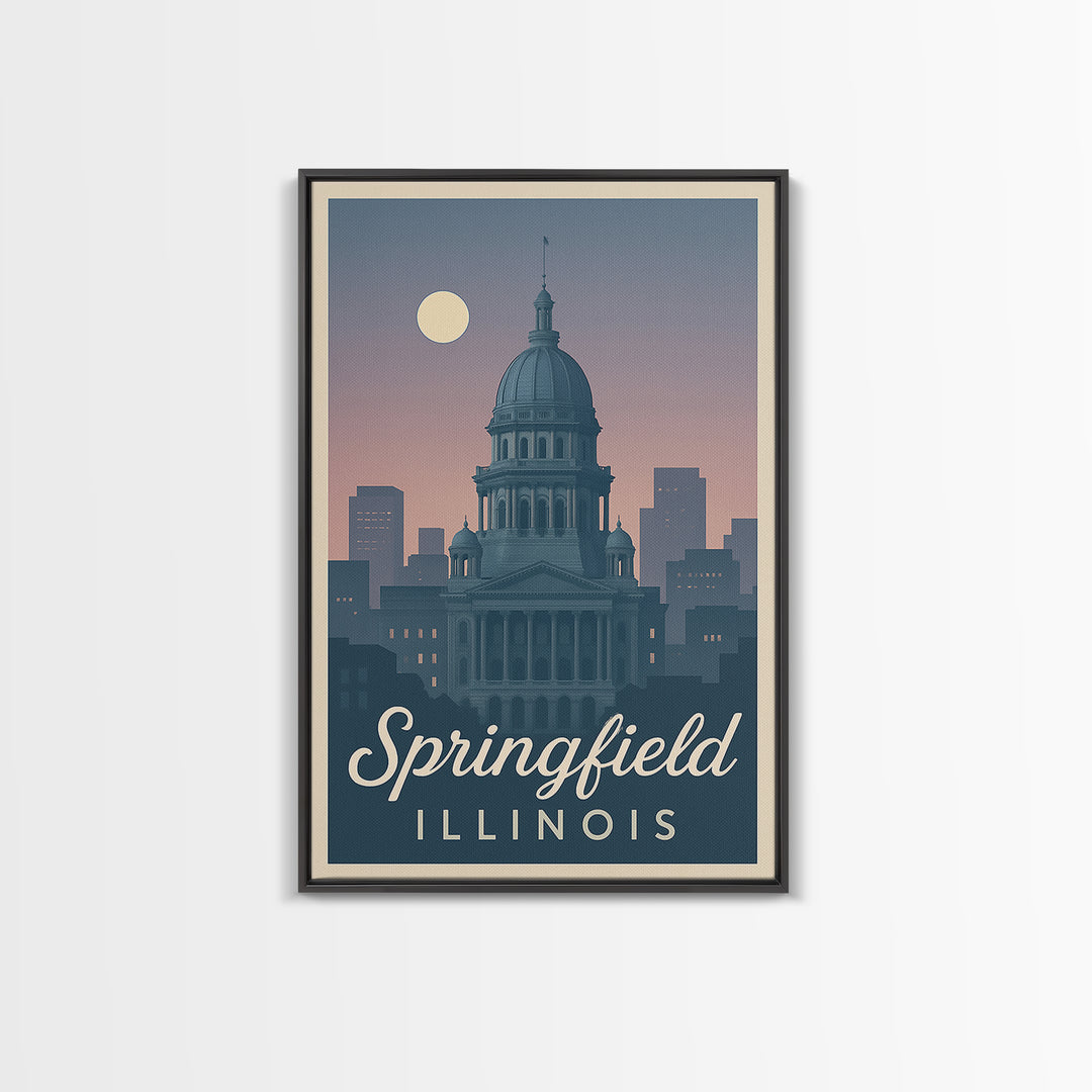 Springfield Travel Poster, Canvas Print, Classic Travel Poster Art, Springfield City Art, Mid Century Wall Art, Fine Art Print