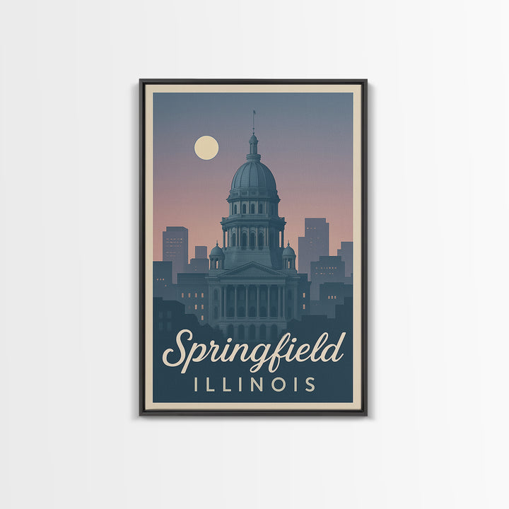 Springfield Travel Poster, Canvas Print, Classic Travel Poster Art, Springfield City Art, Mid Century Wall Art, Fine Art Print