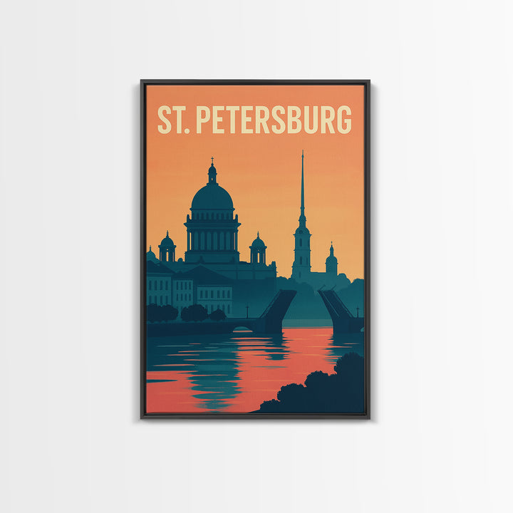 St Petersburg Travel Poster, Canvas Print, Classic Travel Poster Art, St Petersburg Wall Art, Fine Art Print, Travel Wall Art, Design 2