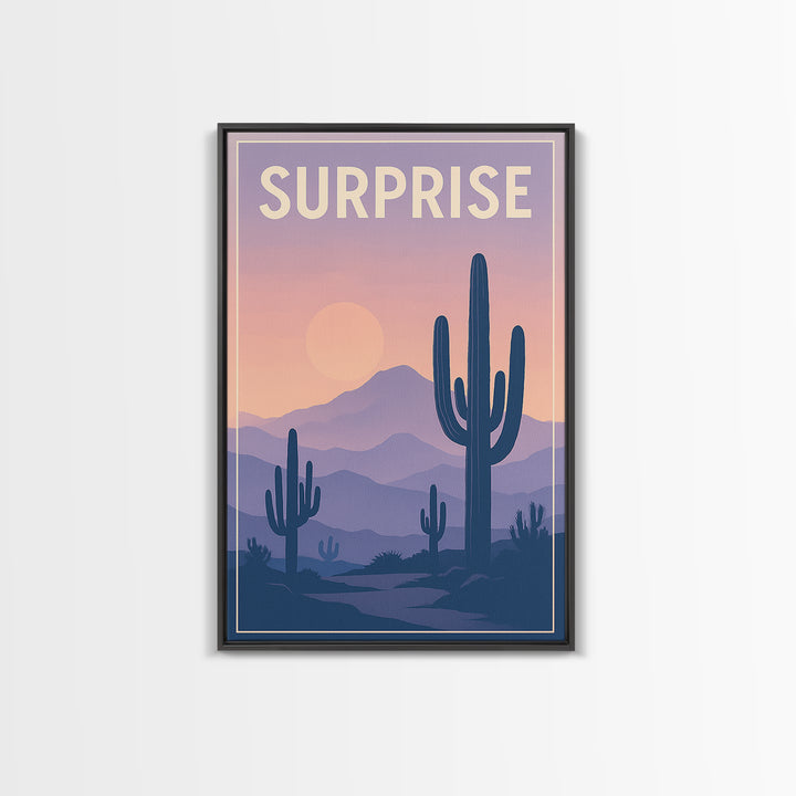 Surprise Arizona Travel Poster, Canvas Print, Mid Century City Wall Art, Surprise Travel Art, City Art Print, Fine Art Print, Travel Print