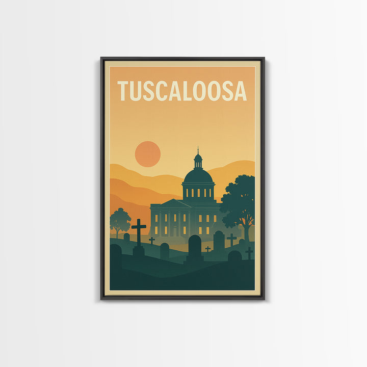 Tuscaloosa Travel Poster, Canvas Print, Vintage Travel Poster Art, Tuscaloosa Poster Print, Travel Wall Art, Vintage City Art, Design 2