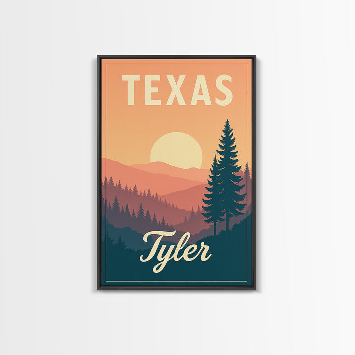 Tyler Texas Travel Poster, Canvas Print, Vintage Poster Art, Tyler Wall Art, Mid Century Wall Art, Vintage City Art, Vintage Travel Art