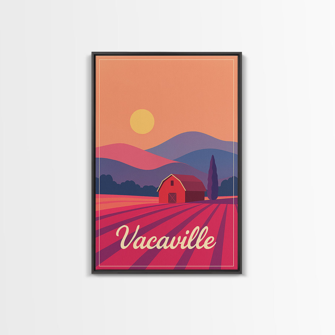 Vacaville California Travel Poster, Canvas Print, Mid Century City Wall Art, Vacaville Art Print, Travel Poster Set, Travel Poster Art