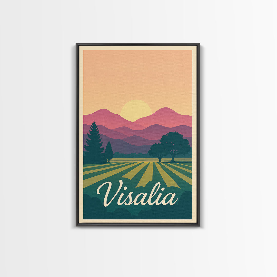 Visalia California Travel Poster, Canvas Print, Vintage Poster Art, Visalia Travel Art, Travel Poster Set, Travel Art Print, Fine Art Print