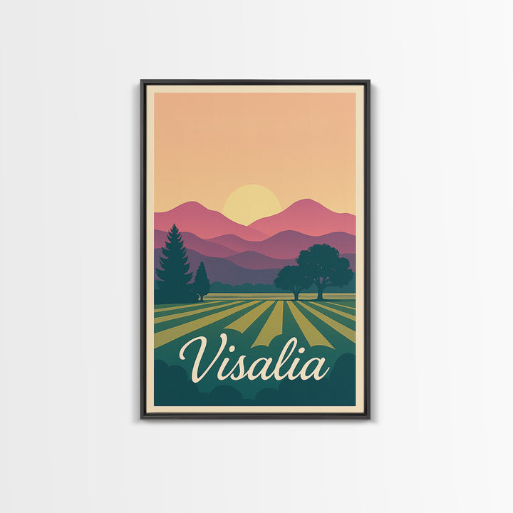 Visalia California Travel Poster, Canvas Print, Vintage Poster Art, Visalia Travel Art, Travel Poster Set, Travel Art Print, Fine Art Print