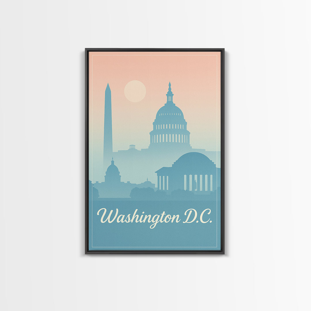 Washington DC Travel Poster, Canvas Print, Classic Travel Poster Art, Washington Travel Art, Travel Art Print, Living Room Wall Art