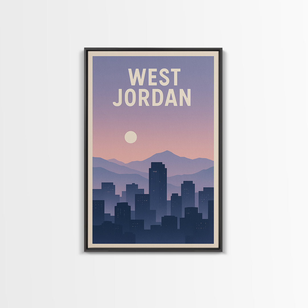 West Jordan Utah Travel Poster, Canvas Print, Vintage Travel Poster Art, West Jordan Travel Art, Travel Art Print, Travel Poster Art