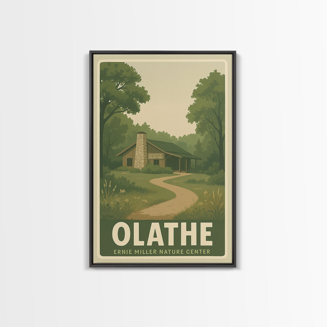 Olathe Kansas Travel Poster, Canvas Print, Old School Travel Poster, Olathe Art Print, City Illustration, Wall Art, Vintage Travel Art