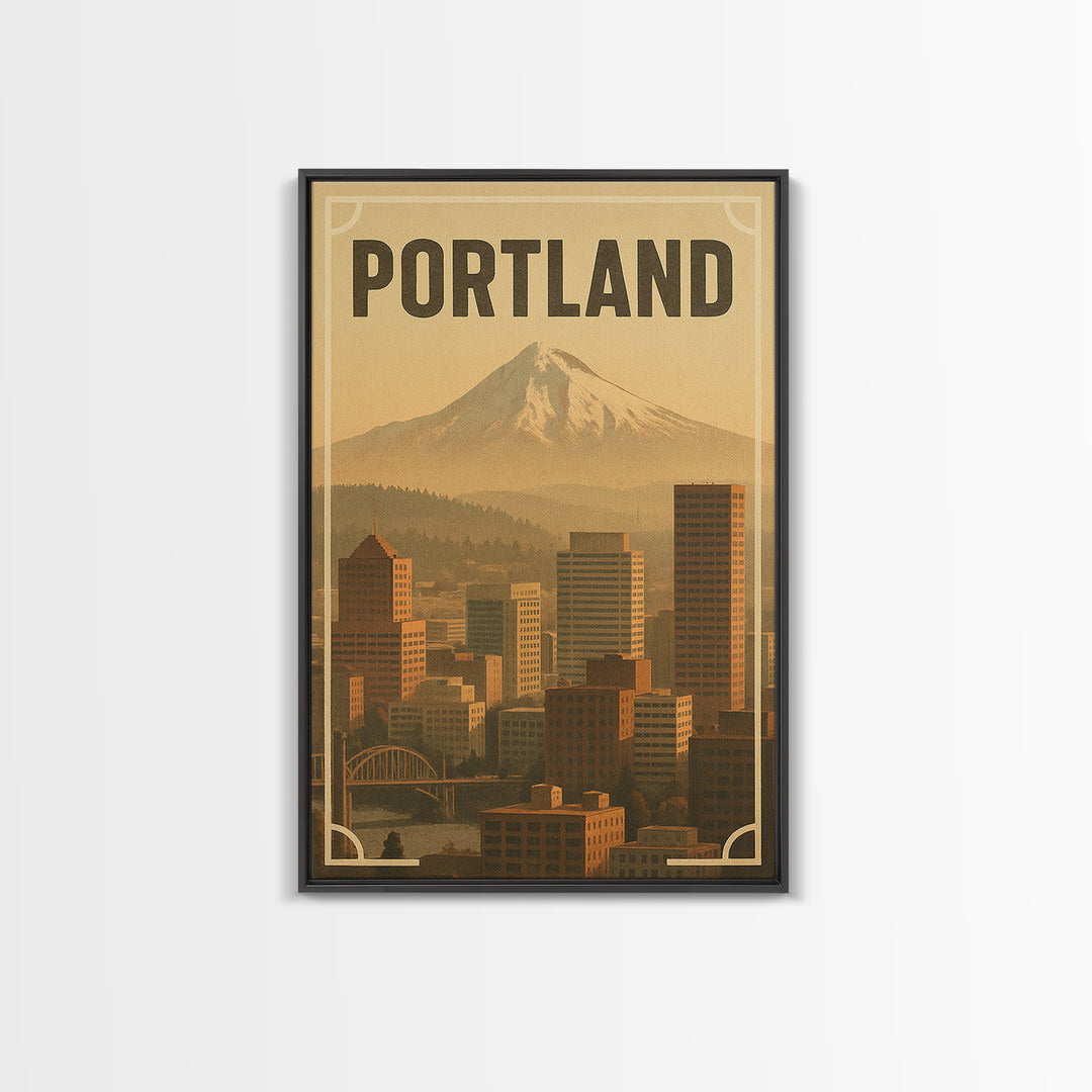 Portland Travel Poster, Canvas Print, Classic Retro Poster Art, Portla ...