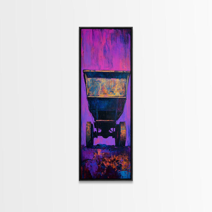 Abstract Mine Cart Framed Canvas Print custom car painting industrial decor rustic art moody art blotter art unique wall art extra wide art