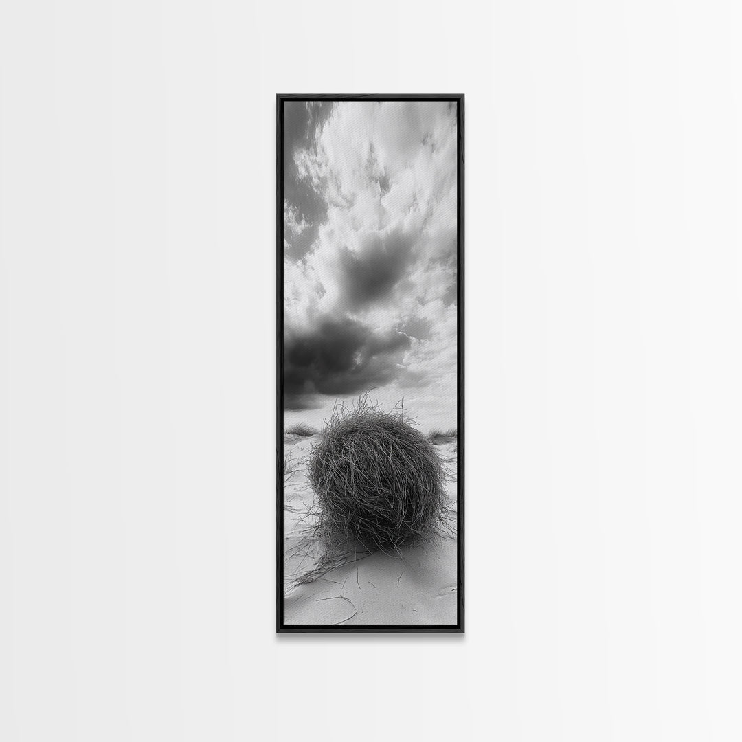 Tumbleweed Desert,Canvas Print, Rustic Southwest Wall Art, Moody Landscape Art, Extra Wide Art, Above Sofa Art, Farmhouse Decor