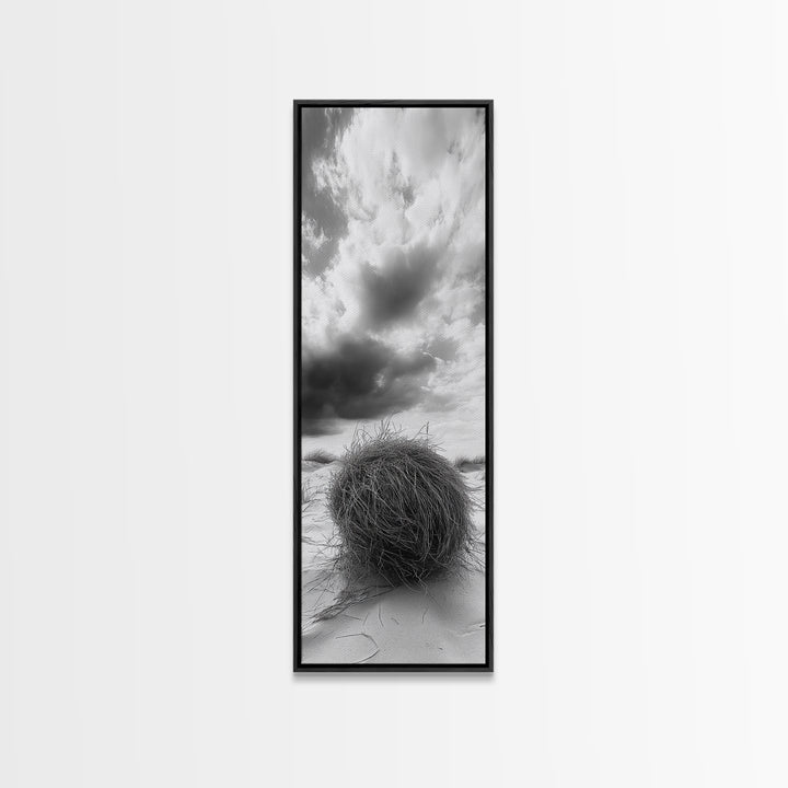 Tumbleweed Desert,Canvas Print, Rustic Southwest Wall Art, Moody Landscape Art, Extra Wide Art, Above Sofa Art, Farmhouse Decor
