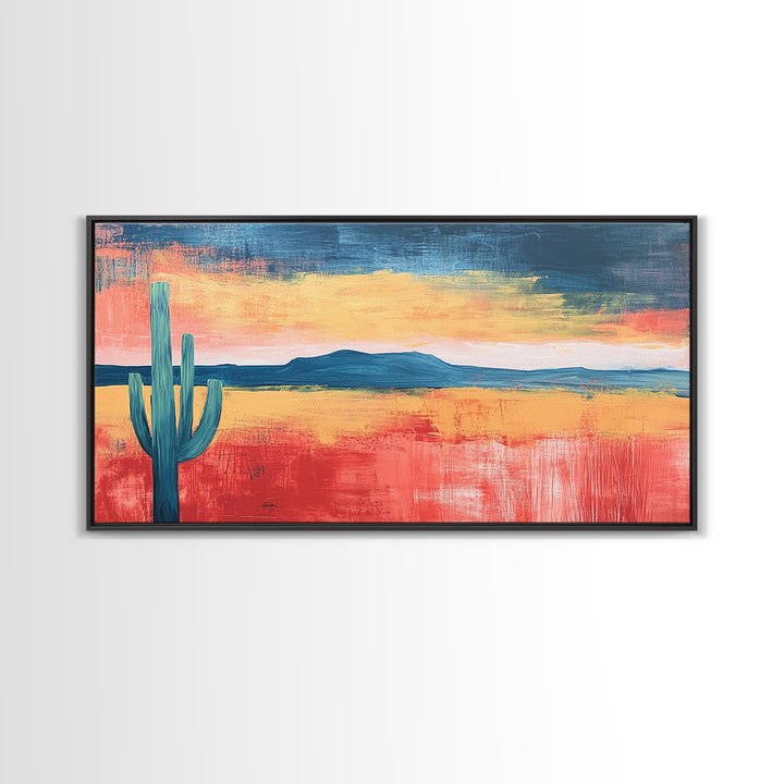 Desert Landscape Art, Framed Canvas Print, Joshua Tree Art, Southwest Wall Art, Extra Wide Art, Above Bed Wall Art, Boho Art, Rustic Decor