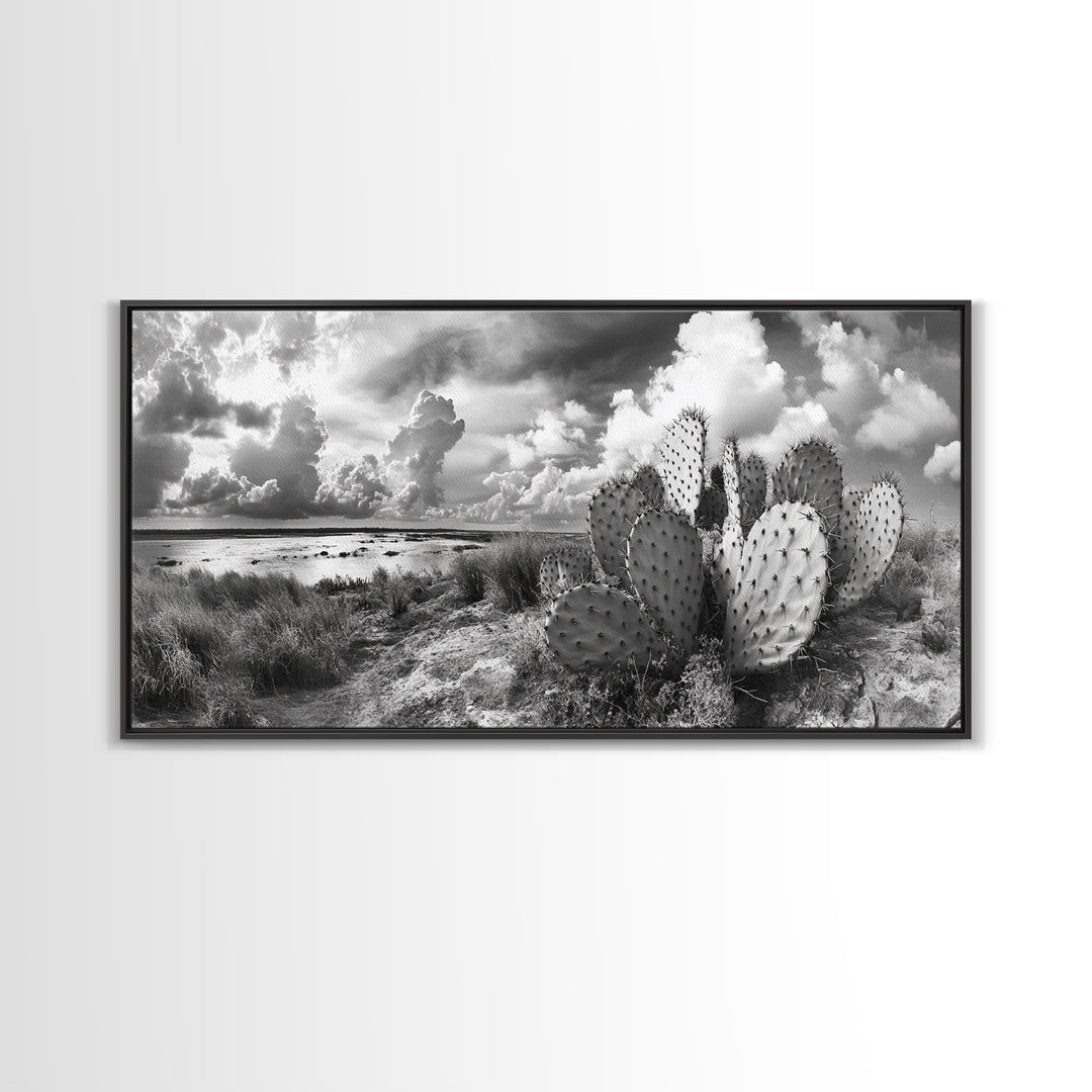 Desert Landscape, Joshua tree art, rustic decor, botanical prints, scenic view, panoramic art, southwest wall art, Canvas Print