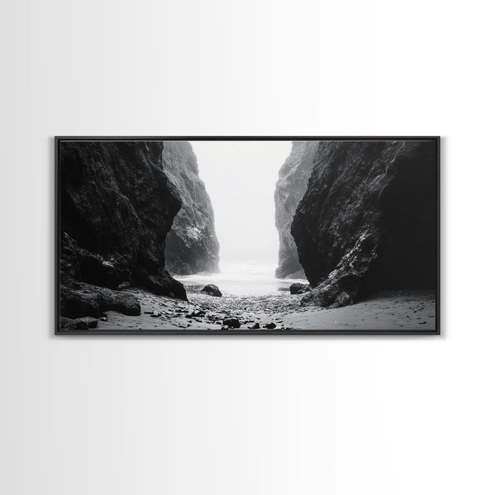Canyon, moody art, dramatic landscape, rustic decor, wabi sabi art, minimalist art, vertical wall art, farmhouse art, framed canvas print