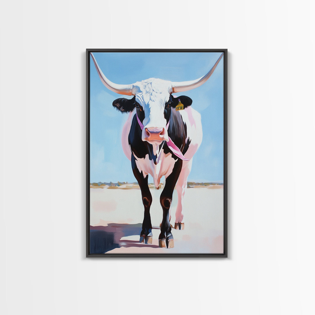 Longhorn Cow, Western Wall Art, Rustic Decor, Canvas Print, Southwest Wall Art, Farmhouse Art, Gift Idea, Living Room Art, Boho Art