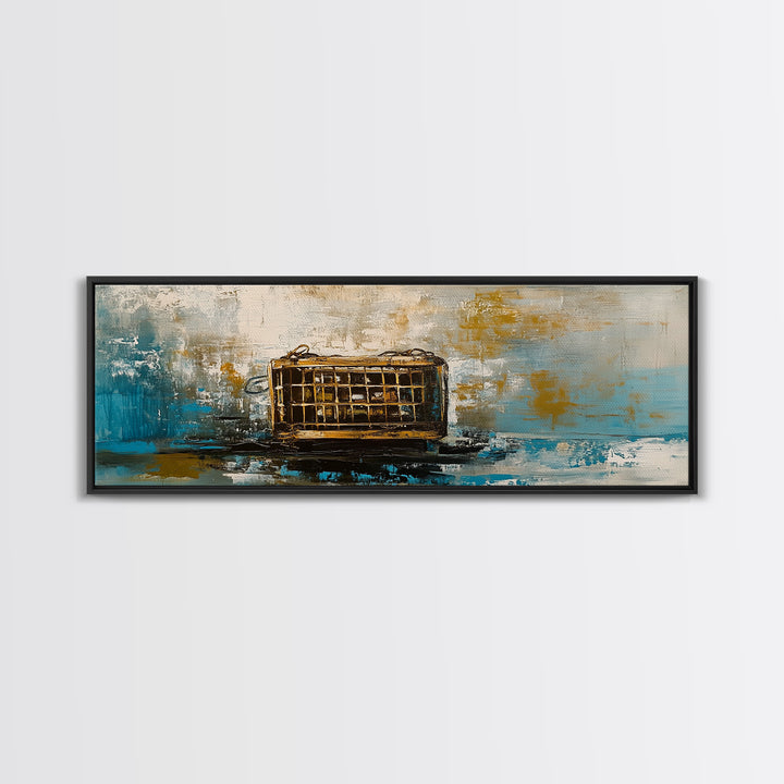 Antique Lantern, rustic wall art, farmhouse art, moody art, wabi sabi art, extra wide art, framed canvas print, living room decor