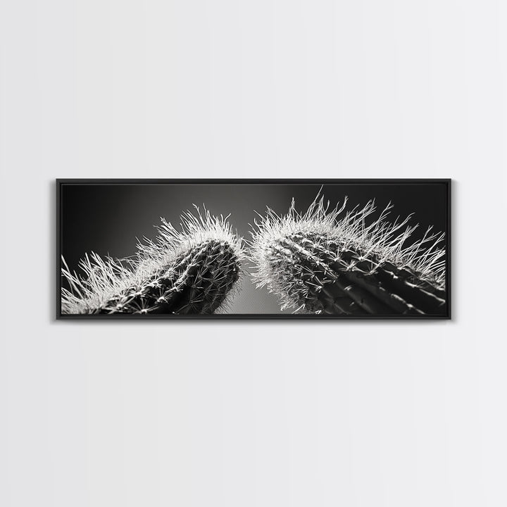 Desert Cactus, southwest wall art, moody art, Joshua tree art, extra wide wall art, nature photography, framed canvas print
