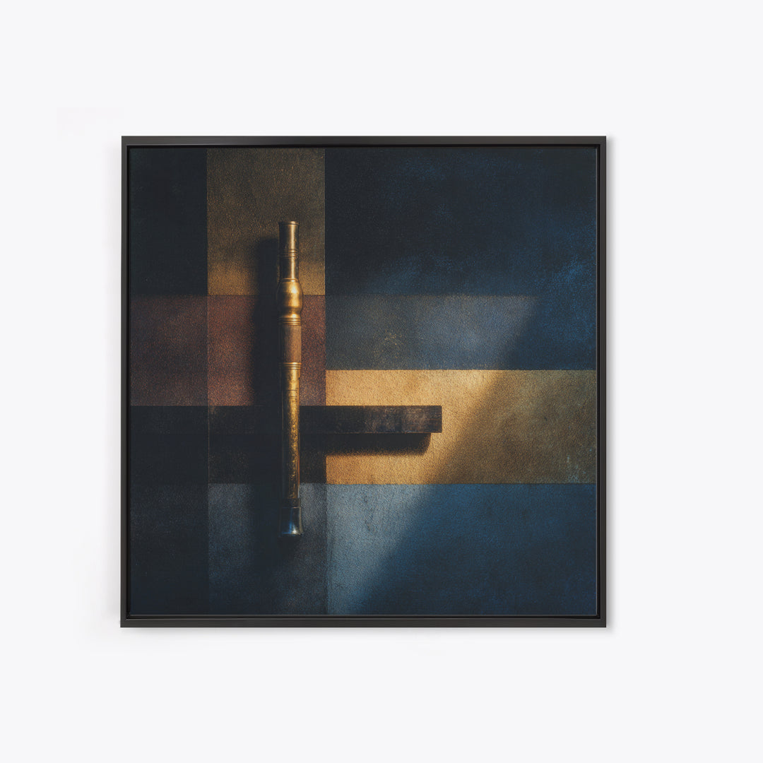 Conductor Baton and Sheet Shapes Without Text Canvas Print, Recording Studio Art, Music Posters, Studio Decor, Abstract Art, RSA-1x1-18