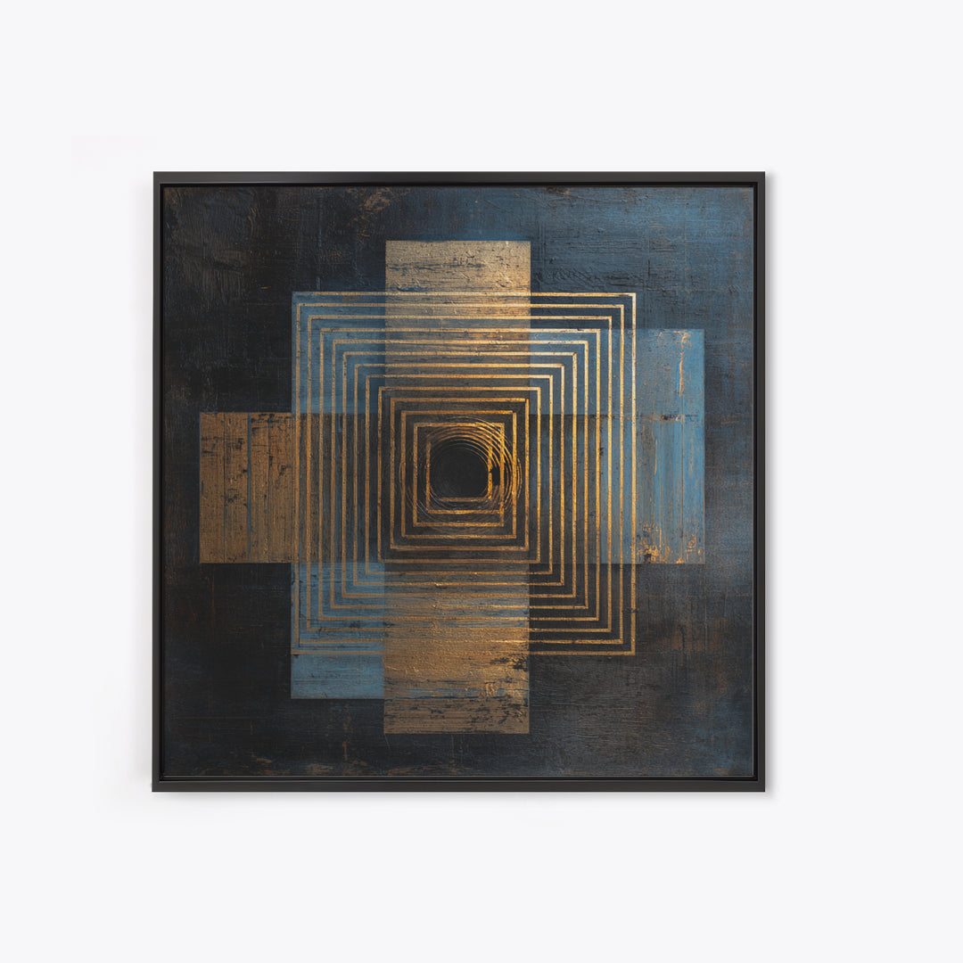 Soundwave Abstract with Black and Gold Lines Canvas Print, Recording Studio Art, Dtf Prints, Studio Decor, Fine Art, Analog, RSA-1x1-3