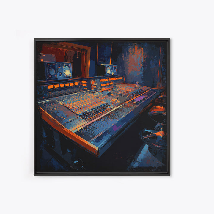 Mixing Console Faders Canvas Print, Recording Studio Art, Music Studio, Studio Decor, Oil Painting, Analog, Modern Decor, RSA-1x1-30