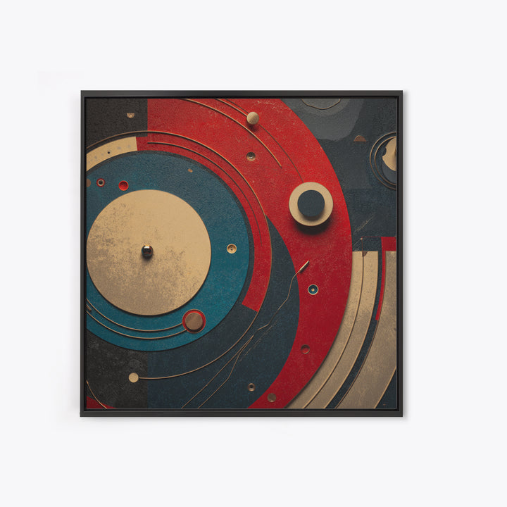 Vinyl Groove Closeup as Circular Abstract Framed Canvas Print, Recording Studio Art, Musician Posters, Studio Decor, Analog, RSA-1x1-38
